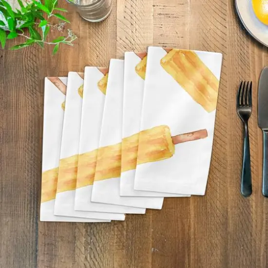 Orange Popsicle Pattern 10" x 10" Cotton Twill Napkin {4}