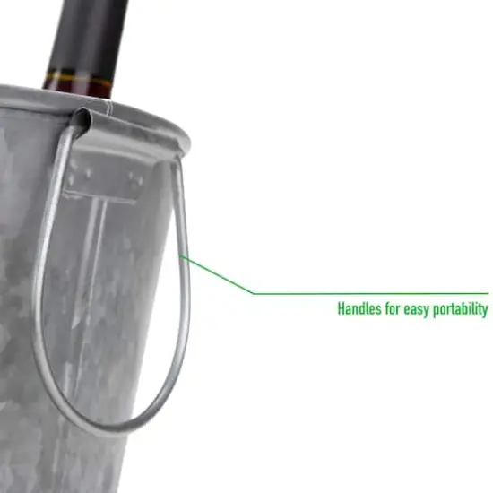 Mind Reader 12'' Large Round Galvanized Steel Beverage Tub with Handles {5}