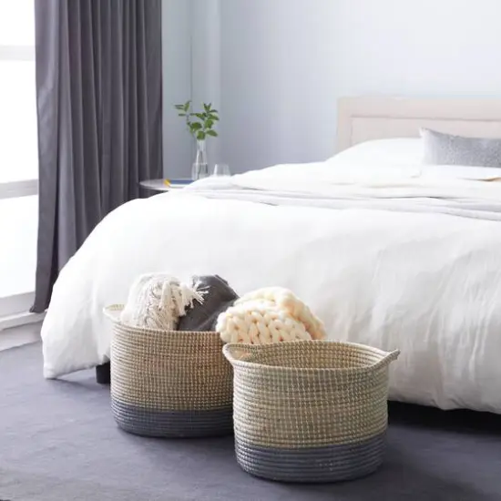 Brown Sea Grass Contemporary Storage Basket Set {7}