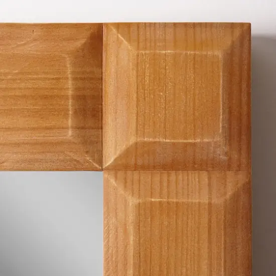 Brown Carved Wood Framed Rectangle Decorative Wall Mirror - 30" x 40" {5}