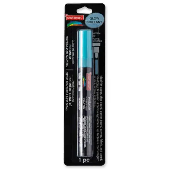 Premium Medium Tip Glow-in-the-Dark Water-Based Paint Pen by Craft Smart® Blue {3}