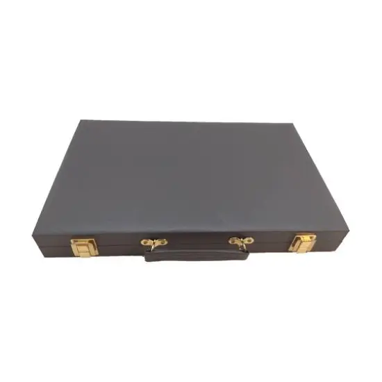 18" Gray Vinyl Backgammon Set {4}