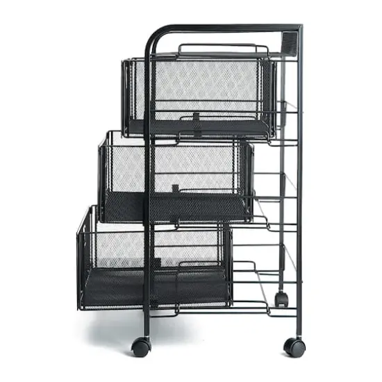 Mind Reader Black 4 Drawer Metal Rolling File Cart {6}