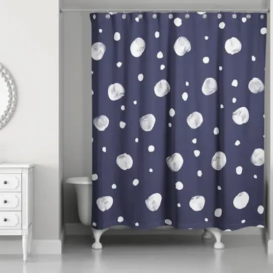 Cute Dots Shower Curtain Navy {3}