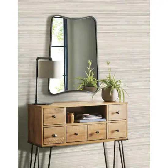 RoomMates Faux Bamboo Grasscloth Peel & Stick Wallpaper Taupe and Gray {4}