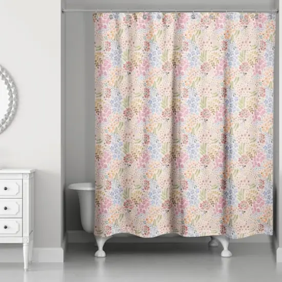 Wild Flower Floral Shower Curtain Pink {3}