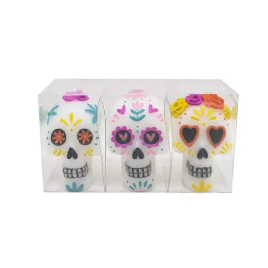 2.5" Day of the Dead Sugar Skull Shaped Candles, 3ct. by Ashland&reg; {4}