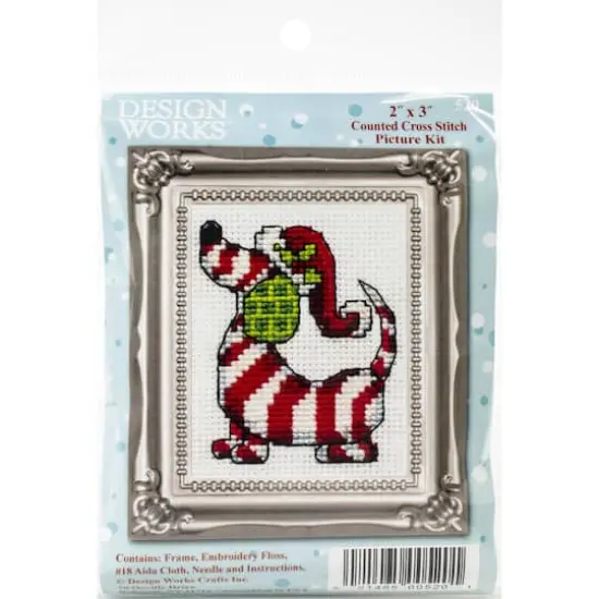 Design Works Candy Cane Dog Counted Cross Stitch Kit {3}