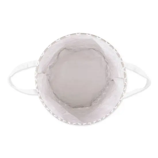 DII&reg; Round Lattice PE-Coated Cotton Polyester Laundry Hamper Stone {7}
