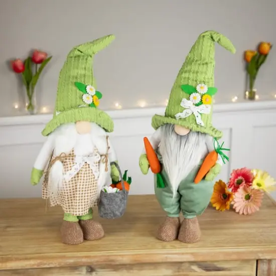 15" Gardening Gnomes Easter Figurines Set {3}