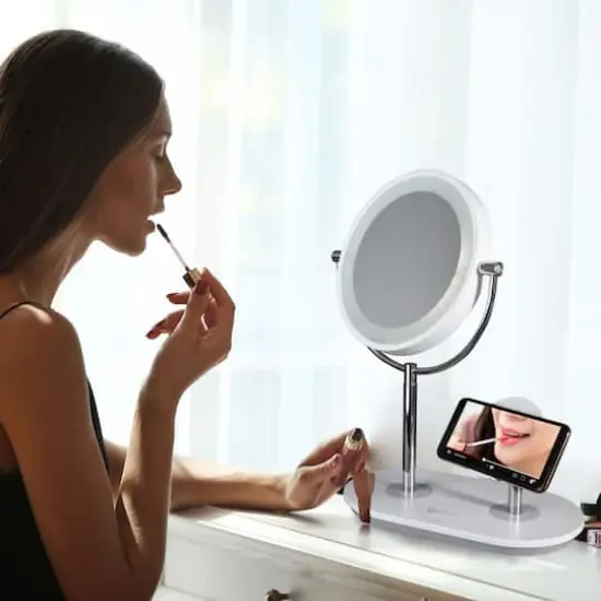 OttLite 15.65" Wireless Charging LED Makeup Mirror {8}