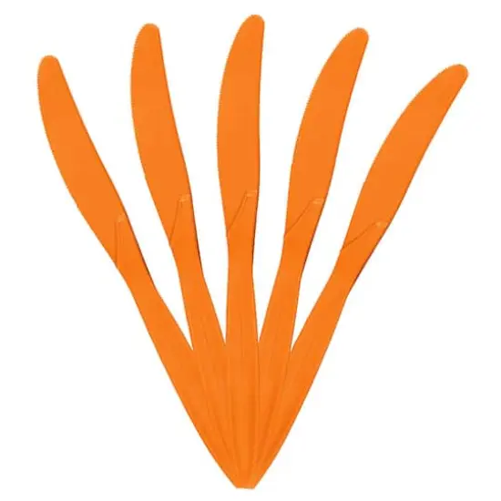 JAM Paper Premium Plastic Knives, 100ct. Orange {1}