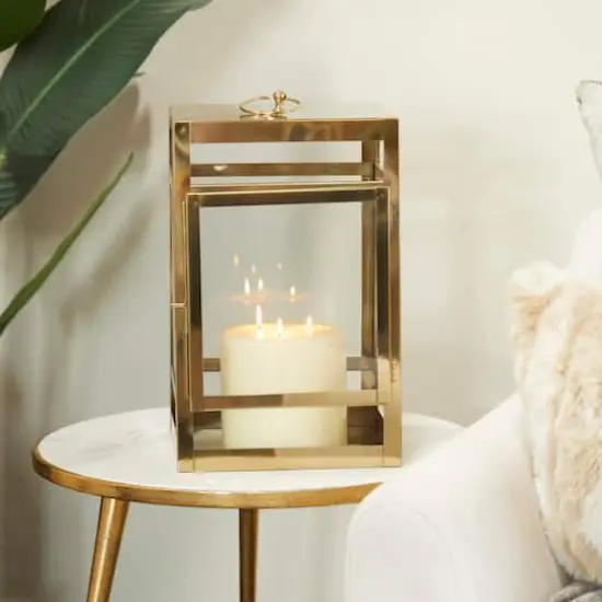 21" Contemporary Pillar Lantern Antique Silver {3}