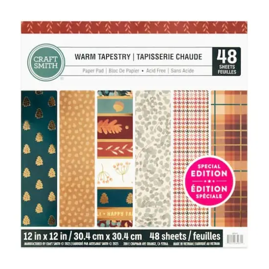 Craft Smith 12" x 12" Warm Tapestry Paper Pad {1}