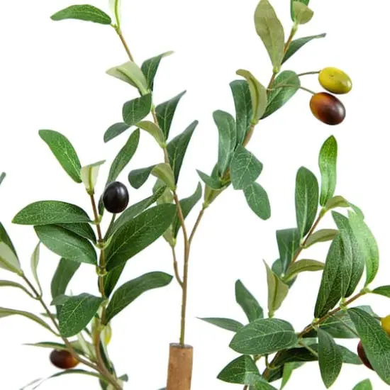 4ft. Potted Artificial Olive Tree with Natural Trunk {5}