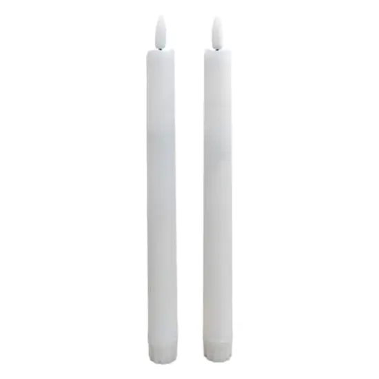 10" Flickering LED Wax Taper Candles, 2ct. by Ashland&reg; White {1}