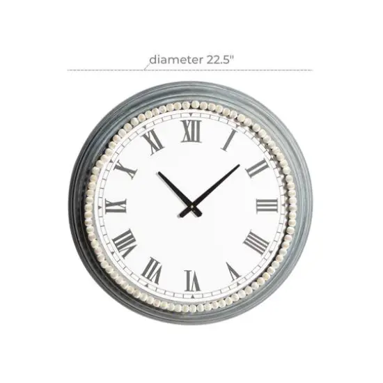 White Metal Farmhouse Wall Clock, 23" x 23" x 3" {9}
