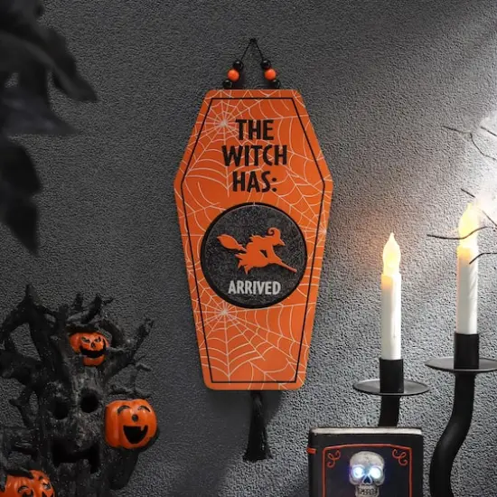 17.5" Hanging Reversible Witch Coffin Sign by Ashland&reg; {4}
