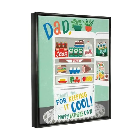 Stupell Industries Keeping It Cool Father's Day Floater Framed Art Black {4}