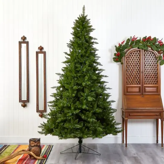 9ft. Pre-Lit Vermont Spruce Artificial Christmas Tree, Warm White LED Lights {8}