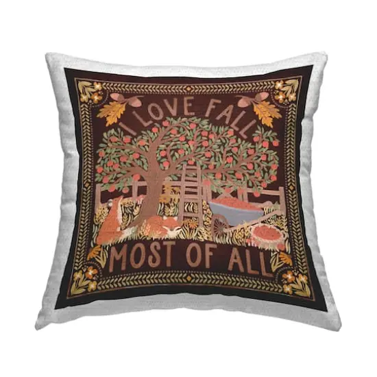 Stupell Industries Love Fall on Brown Outdoor Printed Pillow {1}