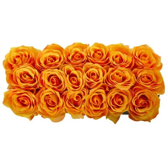 6'' Orange Roses in Black Planter {4}