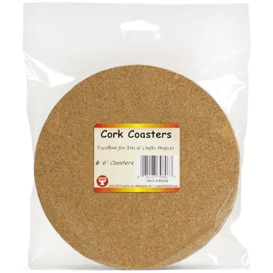 Hygloss&reg; 6" Round Cork Coasters, 6ct. {1}