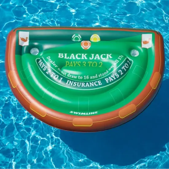 Swimline 60" Inflatable Blackjack Table Game with Water Proof Cards {5}