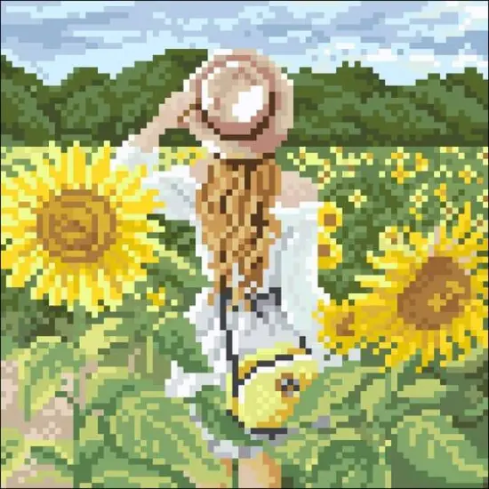 Crafting Spark Girl in Sunflower Field Diamond Painting Kit {3}