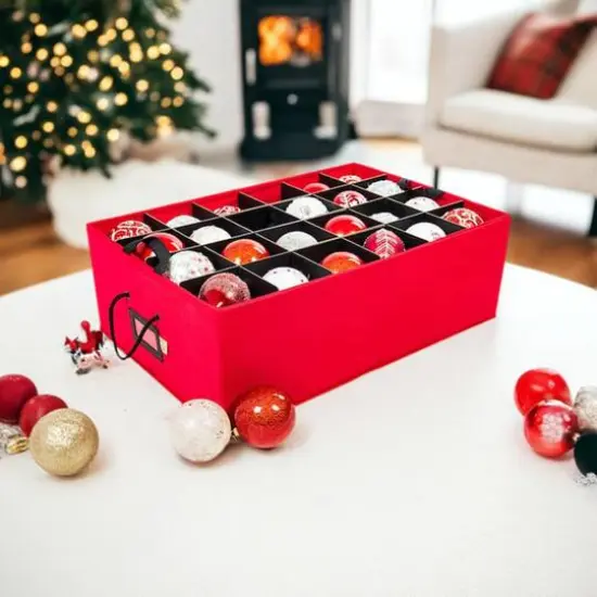 Santa's Bags 48ct. 4" Christmas Ornament Storage Box with Dividers {1}