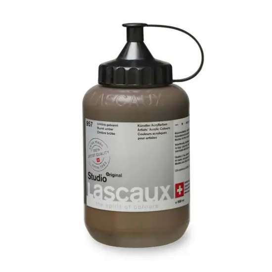 Lascaux Studio Acrylic Paint, 500mL 957 Burnt Umber {4}