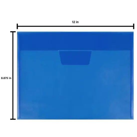 JAM Paper Blue Plastic Tuck Flap Closure 8.875" x 12" Envelopes, 12ct. {4}