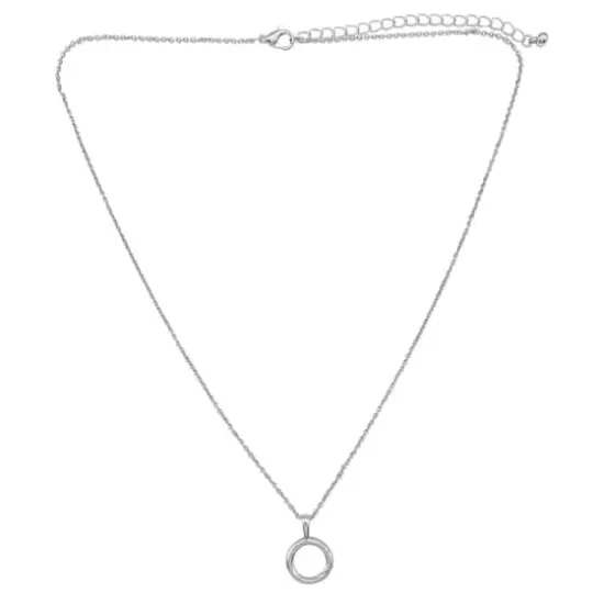Rhodium Cable Necklace with Circle Charm Holder by Bead Landing&trade; {1}