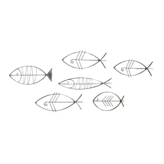 Set of 6 Black Metal Industrial Abstract Wall Decor, 16", 20", 24" {4}