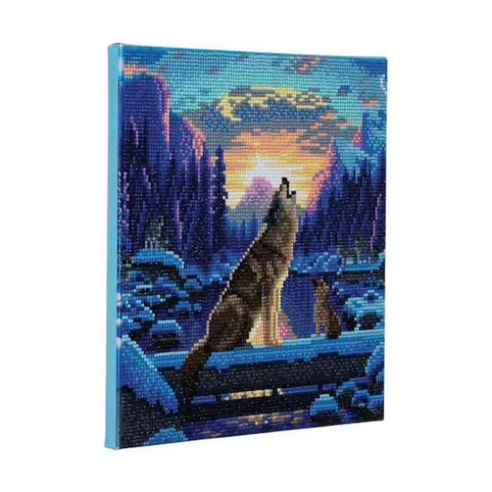 D.I.Y Crystal Art Medium Framed Kit - Howling Wolves {5}