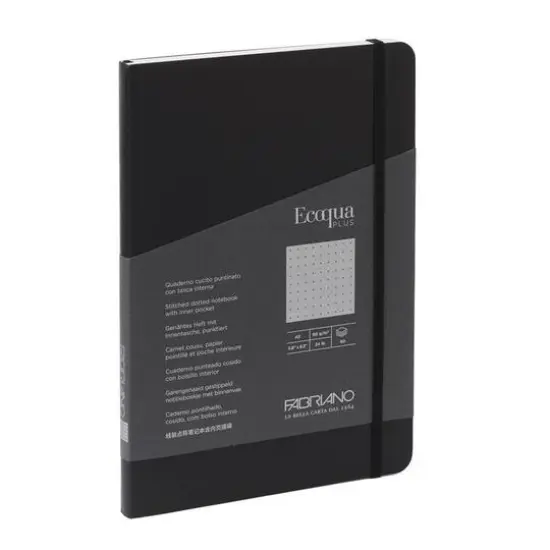 Fabriano&reg; Ecoqua Plus Dotted A5 Fabric-Bound Notebook Black {4}