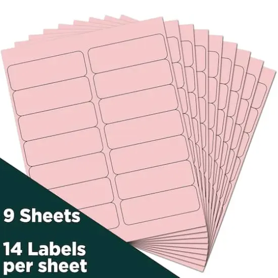 JAM Paper 1.3" x 4" Address Labels, 126ct. Baby Pink Pastel {6}