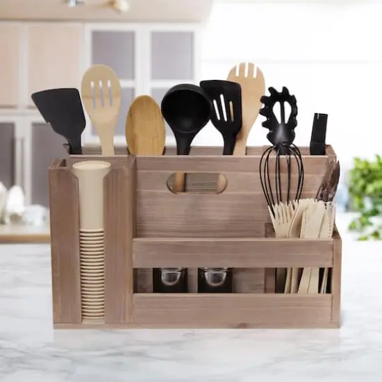 Elegant Designs Wood Caddy Organizer Natural Wood {4}