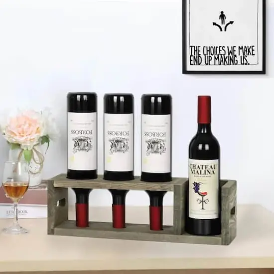 Olive Green Countertop Wine Rack {6}