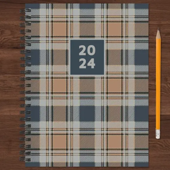 TF Publishing 2024 Neutral Plaid Medium Weekly Monthly Planner {7}