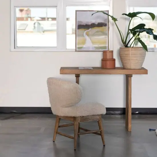 Hello Honey® 44" Natural Scandinavian Slatted Wood Console Table {4}