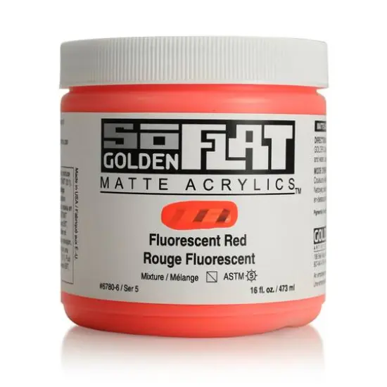 Golden&reg; SoFlat Matte Acrylic Paint, 16oz. Fluorescent Red {1}