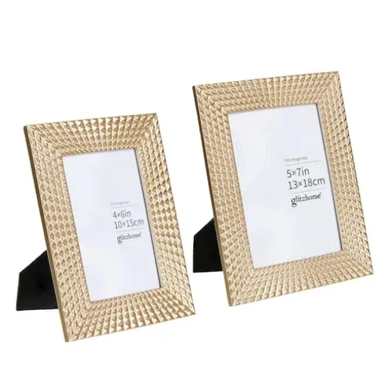 Glitzhome&reg; Modern Gold Tabletop Picture Frame Set {1}