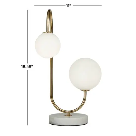 Gold Metal Contemporary Abstract Table Lamp, 10" x 11" x 18" {9}