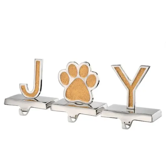 5" Gold Sparkle JOY Stocking Holders, 3ct. {1}