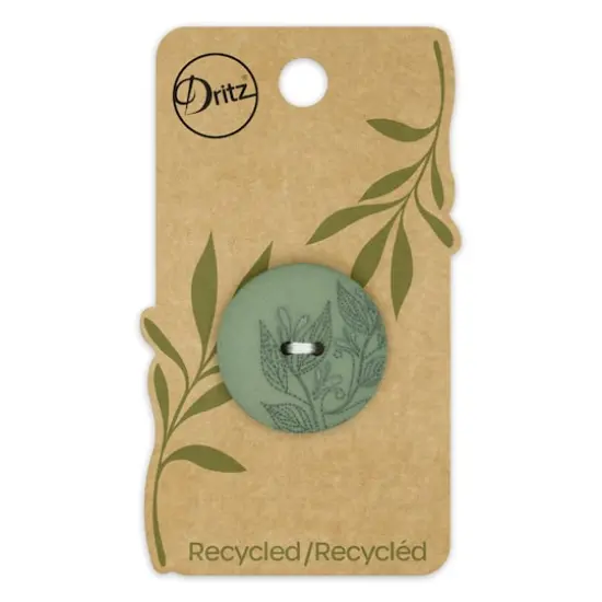 Dritz&reg; 28mm Recycled Hemp Round Floral Button, 3ct. Dark green {1}