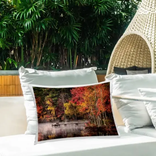 Stupell Industries Autumn Dock Landscape Outdoor Printed Pillow {3}