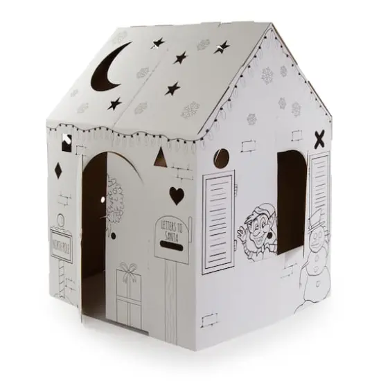 Easy Playhouse Holiday Cottage Cardboard Playhouse {10}
