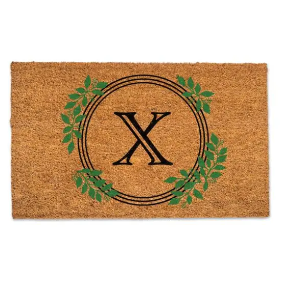 Laurel Circle Monogram Door Mat X {1}