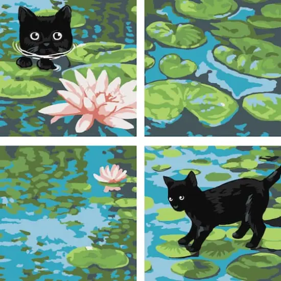 Cat in Pond Paint-by-Number Gallery Mini Kit by Artist's Loft&reg; {1}
